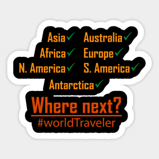 World Traveler 7 Continents Sticker